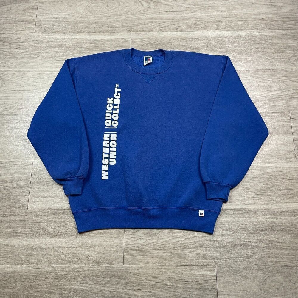 Vintage Russell Athletic Sweatshirt Mens XL Blue 90s Crewneck Blank